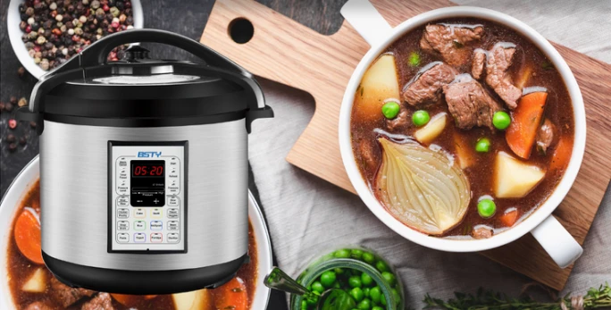 Pressure cooker making a stew
